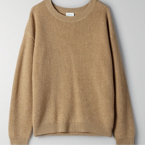 Aritzia Wilfred Free Isabelli Sweater in Camel size 2XS 100% merino wool - Picture 7 of 15